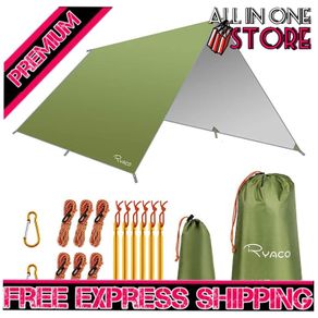 Hammock Rain Fly Tent Tarp, 3m x 3m Tarpaulin Portable Sunshade Lightweight Waterproof Groundsheet Windproof Camping gazebo Picnic Mat Anti UV Sun Shelter for Camping Travel Beach MULTIPLE COLOURS AVAILABLE (FREE SHIPPING)