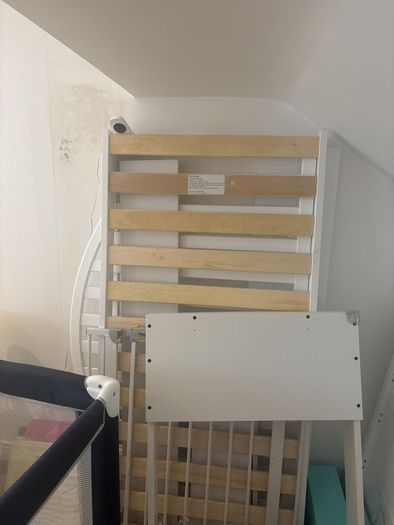 Sleigh cot with brand new mattress