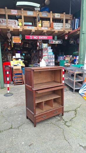 1940's Antique French oak/walnut modular bookcase/display unit..