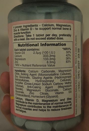 Calcium+Magnesium, Zinc&Vitamin D