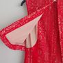Oasis red lace dress with nude underlay Image 4