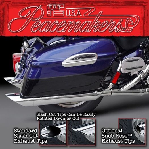 PEACEMAKERS Volume Control slip-on cans, Exhaust for Yamaha XV1600 / XV1700/ Road Star/ Wild Star / Silverado