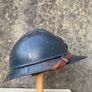 Original WW1 French M15 Adrian Helmet. Infantry Badge. Original paint & liner. Militaria Image 3