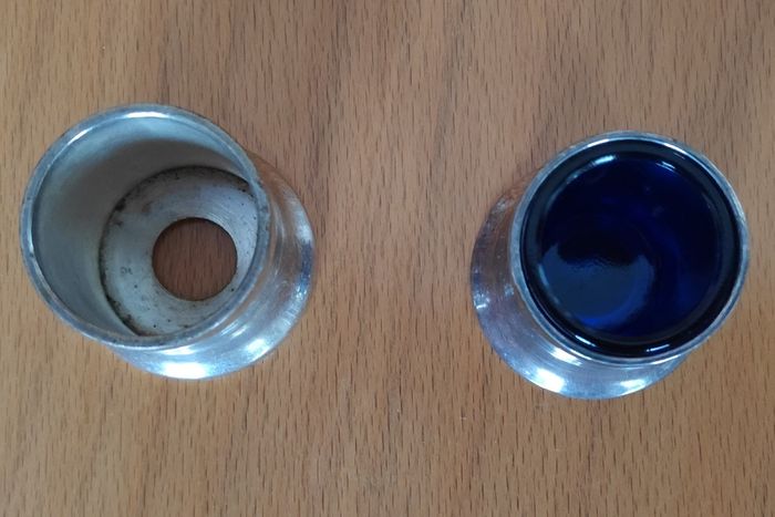 A pair of vintage EPNS A1 salt cellars