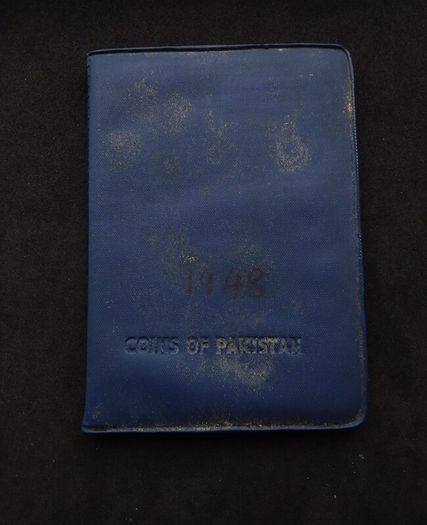 Rare Vintage 1948 Pakistan Mint Coin Set - Official Lahore Mint, Blue Wallet