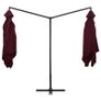 Double Parasol with Steel Pole 250x250 cm Bordeaux Red Image 2