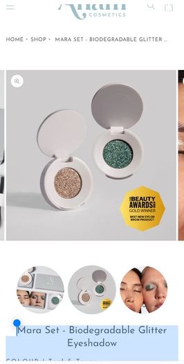 Anam Cosmetics Mara Set - Biodegradable Glitter Eyeshadow COLOUR | Teal & Taupe