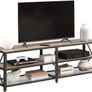 _TV Cabinet, TV Table, Lowboard for TVs up to 70 Inches, TV Cabinet with Shelves, Steel Frame, TV Shelf for Living Room, Bedroom, Gray-Black Image 5