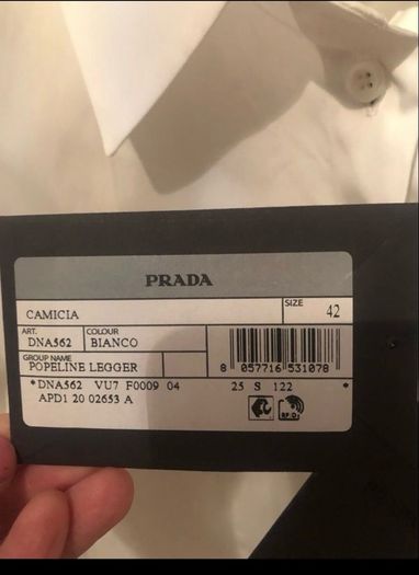 Prada ladies white shirt