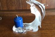 Lennox Glass Dolphin candle holder and candle