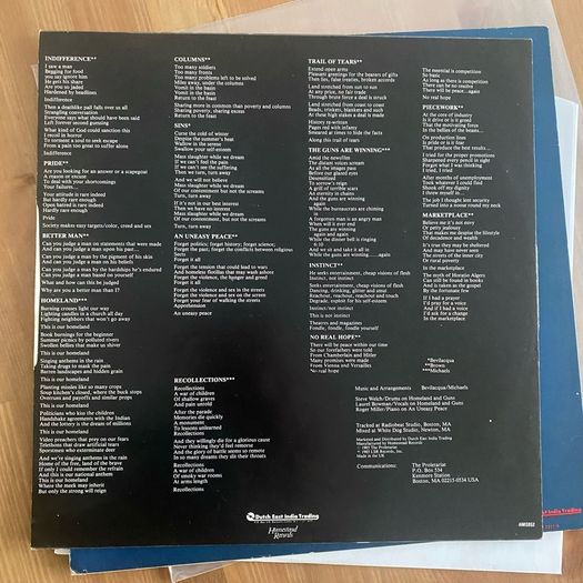 The Proletariat - Indifference. First press on Homestead Records
