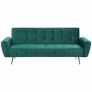 Luxury Velvet Sofa Bed with Golden Legs green Image 3