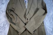 Mens Patrick James Moleskin Cotton Blazer - Size 42R - Khaki Green