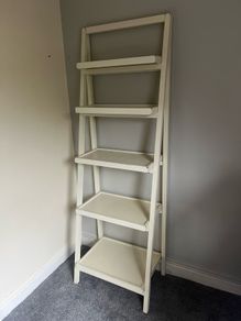 Contemporary ladder shelving unit