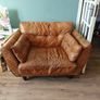 Tan leather chair 1.5 seater Image 2
