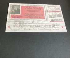 Elvis Memorabilia - Fan Club Membership Card