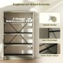 Chest of Drawers, Dresser with 4 Fabric Drawers - White and Grey Image 3