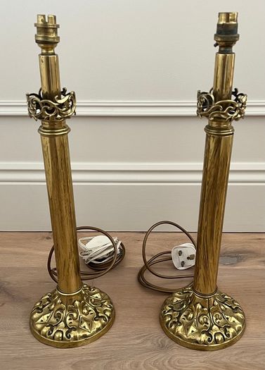 2 Brass Lamp Bases