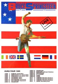 Bruce Springsteen Vintage Poster European Tour 1985 Replica