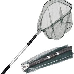 NEW SALE | Telescope Fishing Landing Net - Foldable Collapsible Extensible 1.5M Aluminum Alloy Pole Handle, Lightweight Portable for Bird Fish Catch