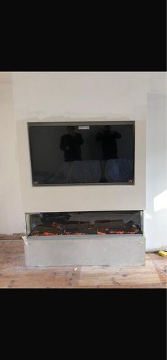 Three-Sided Electric Fire  Ideal for Media Wall