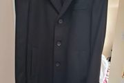 Boss H-Hyde Gents/Men's Wool &amp; Cashmere Blend Black Overcoat.