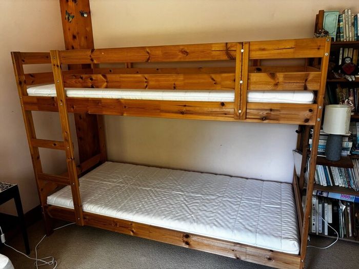 3 IKEA MYDAL solid wood bunk beds with mattresses