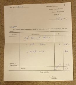 1971 GPO Philatelic Section Receipt & Stamps