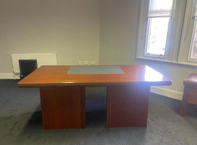 Large hardwood office desk