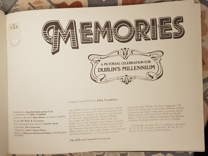 Memories: A Pictorial Celebration For Dublin's Millennium, Ed. John Coughlan