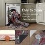 Machine Washable Rug, 122x170cm, 75% Recycled Cotton, Short Pile, Non-Slip Backing, Non-Shedding, Suitable for Bedroom, Kitchen, Hallway, Office, Midsize, Burgundy Red & Blue Image 3