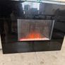 Modern Black Electric Fireplace Flame Effect Image 2