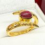 African Ruby Gold Plated Bypass Ring Image 4