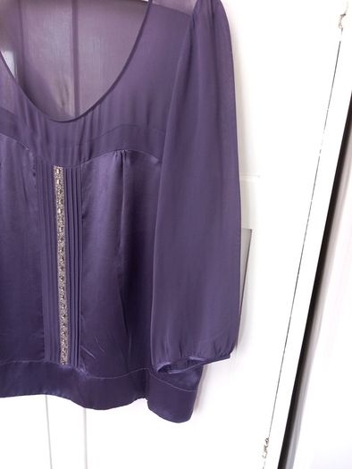 Gerard Darel Grape 100% Silk Top (44) 14/16