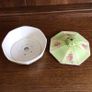 Vintage 1930s Art Deco Green floral ceramic soap dish Image 3