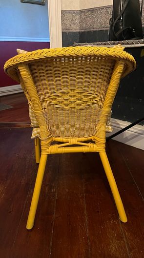 Wicker chair with cushions