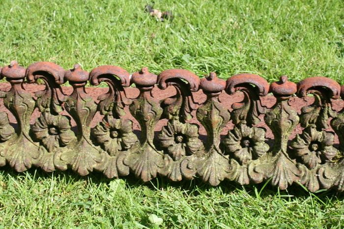 Antique Cast Iron Fire Fret Guard Front bars Fireplace grate 44" x 10"