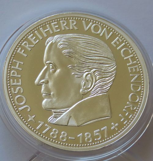 Germany 5 Deutsche Mark ( Joseph von Eichendorff ) 2013 proof Commemorative replica of rare 1957 coin