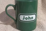 FAI EIRCOM (Football Association of Ireland) - personalised mug with name JOHN (early 2000s). Clean unused condition.