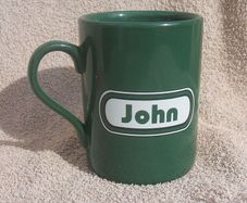 FAI EIRCOM (Football Association of Ireland) - personalised mug with name JOHN (early 2000s). Clean unused condition.