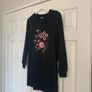 New Look Black Floral Embroidered Jumper Dress Image 2