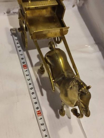 Vintage Brass Horse and Cart