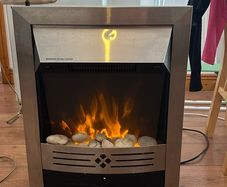 BPS Electric Fireplace Heater 1800W-2000W Brushed Stainless Steel