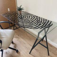 glass office table & chair