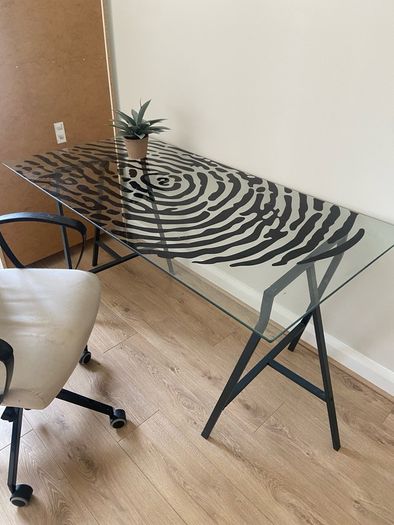 glass office table & chair
