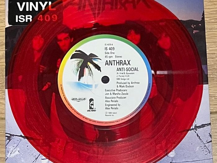 Anthrax Anti-Social vinyl single coloured