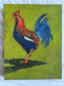 Original Painting of a Rooster