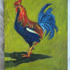 Original Painting of a Rooster