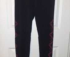 SALE!  Black Leggings with Rhinestone Design