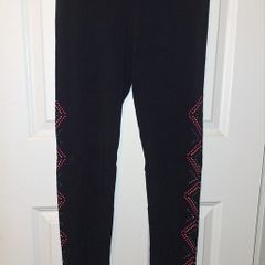 SALE!  Black Leggings with Rhinestone Design